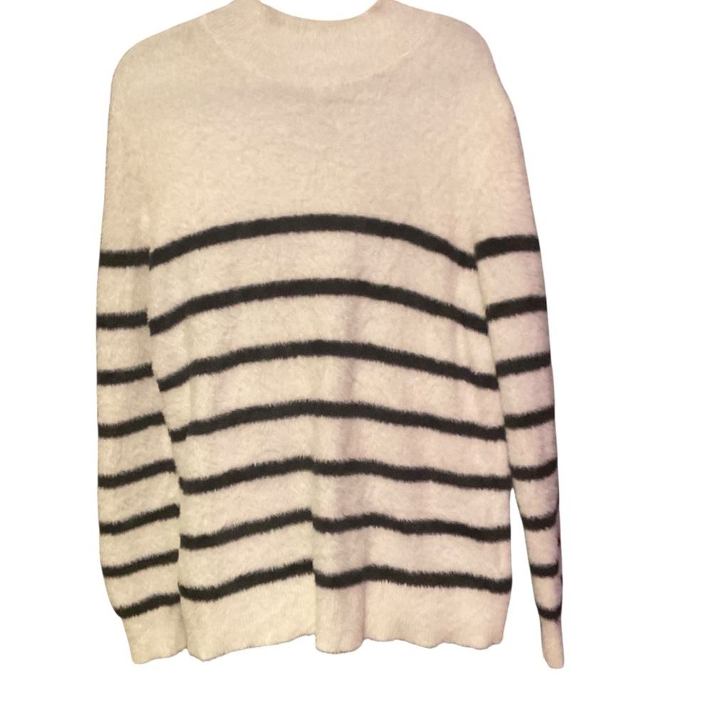 Bailey 44 Cream and Black Striped Sweater